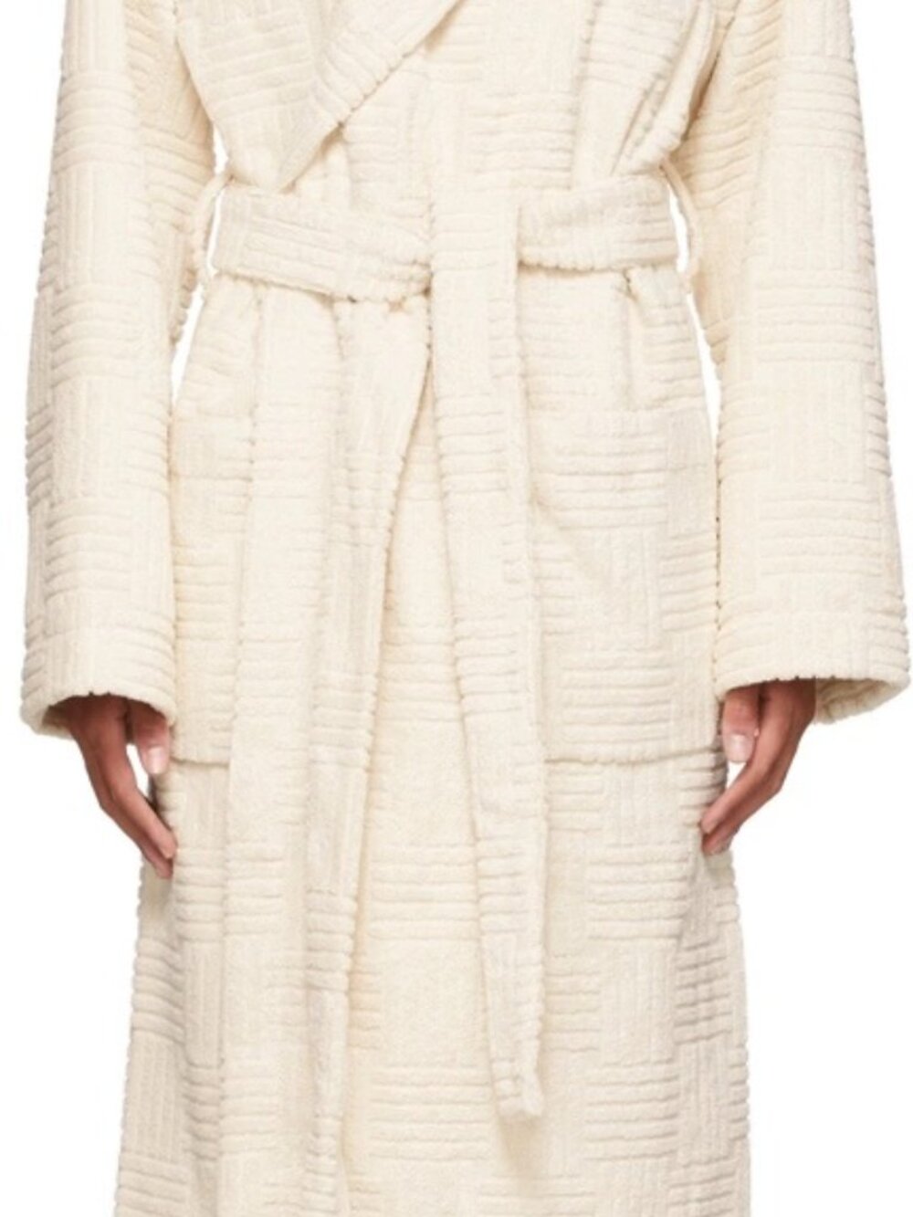 Bottega Veneta Off-White Intreccio Bath Robe